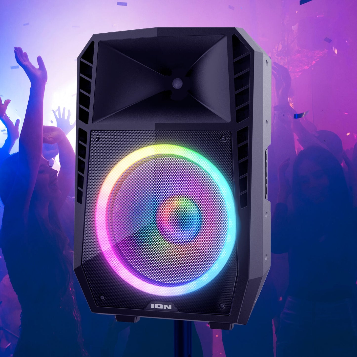 ION Audio Total PA Spartan High-Power Bluetooth PA System with Lights, Stand, and Microphone IPA123A Black