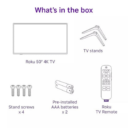 Roku 50" 4K HDR Smart Roku TV with Roku TV Remote 50BA