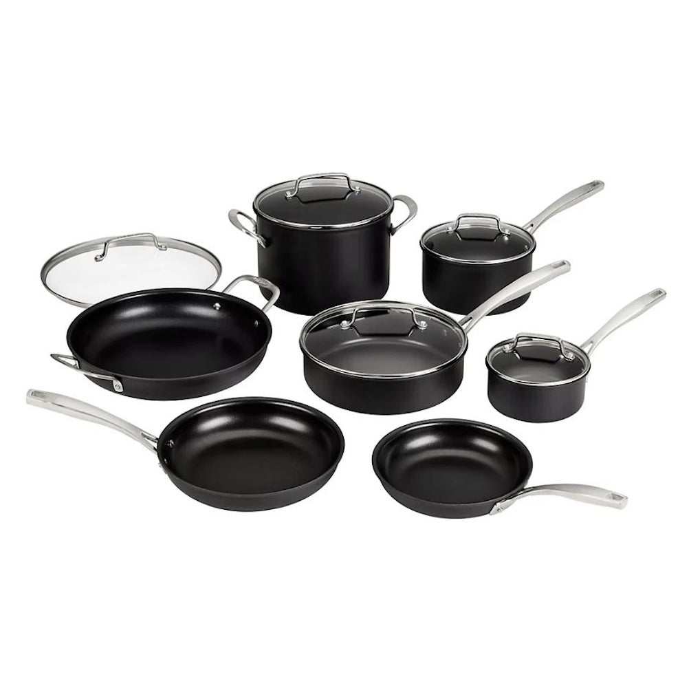 Cuisinart Hard Anodized Nonstick Cookware Set Prof. 12 Pc Pans Pots with Lids DSHA-12BJ