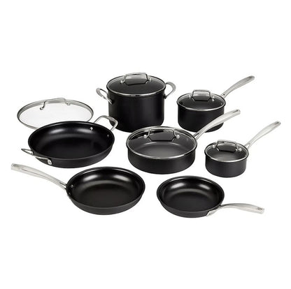 Cuisinart Hard Anodized Nonstick Cookware Set Prof. 12 Pc Pans Pots with Lids DSHA-12BJ