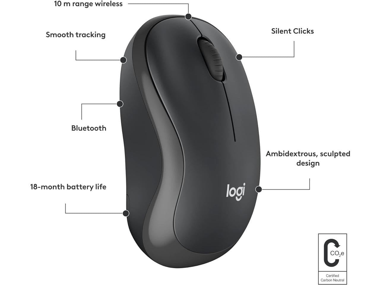 Logitech M240 Silent Bluetooth Mouse Black 910-007274
