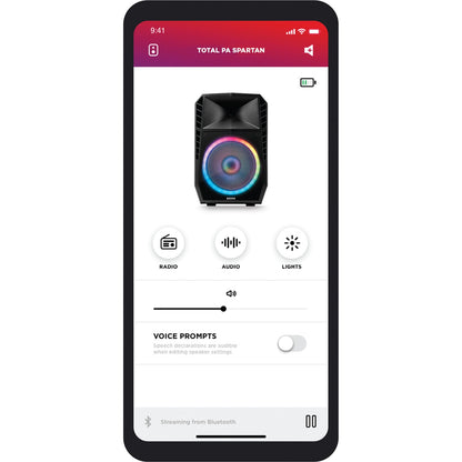 ION Audio Total PA Spartan High-Power Bluetooth PA System with Lights, Stand, and Microphone IPA123A Black