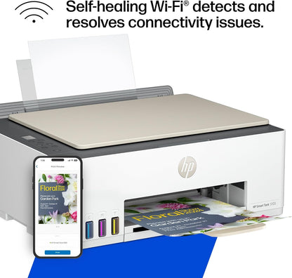 HP - Smart Tank 5103 Wireless AI-Enabled AiO Supertank Inkjet Printer w/ 100 Sheets of Photo Paper - White