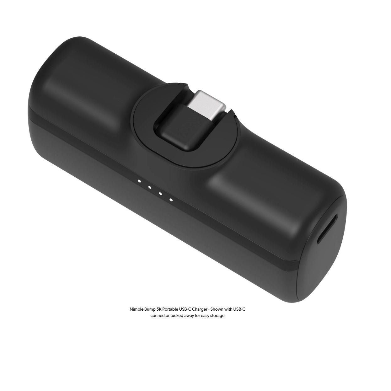 Nimble Bump 5000 mAh USB-C Power Bank with Foldable USB-C Connector Black NB-BPC-5K1C