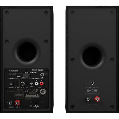 Klipsch Reference R-40PM 2-Way Active Wireless Bookshelf Speakers Black, Pair