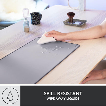 Logitech Deskmat Studio Series Extended Mousepad Spill-Resistant Gray 956-000047