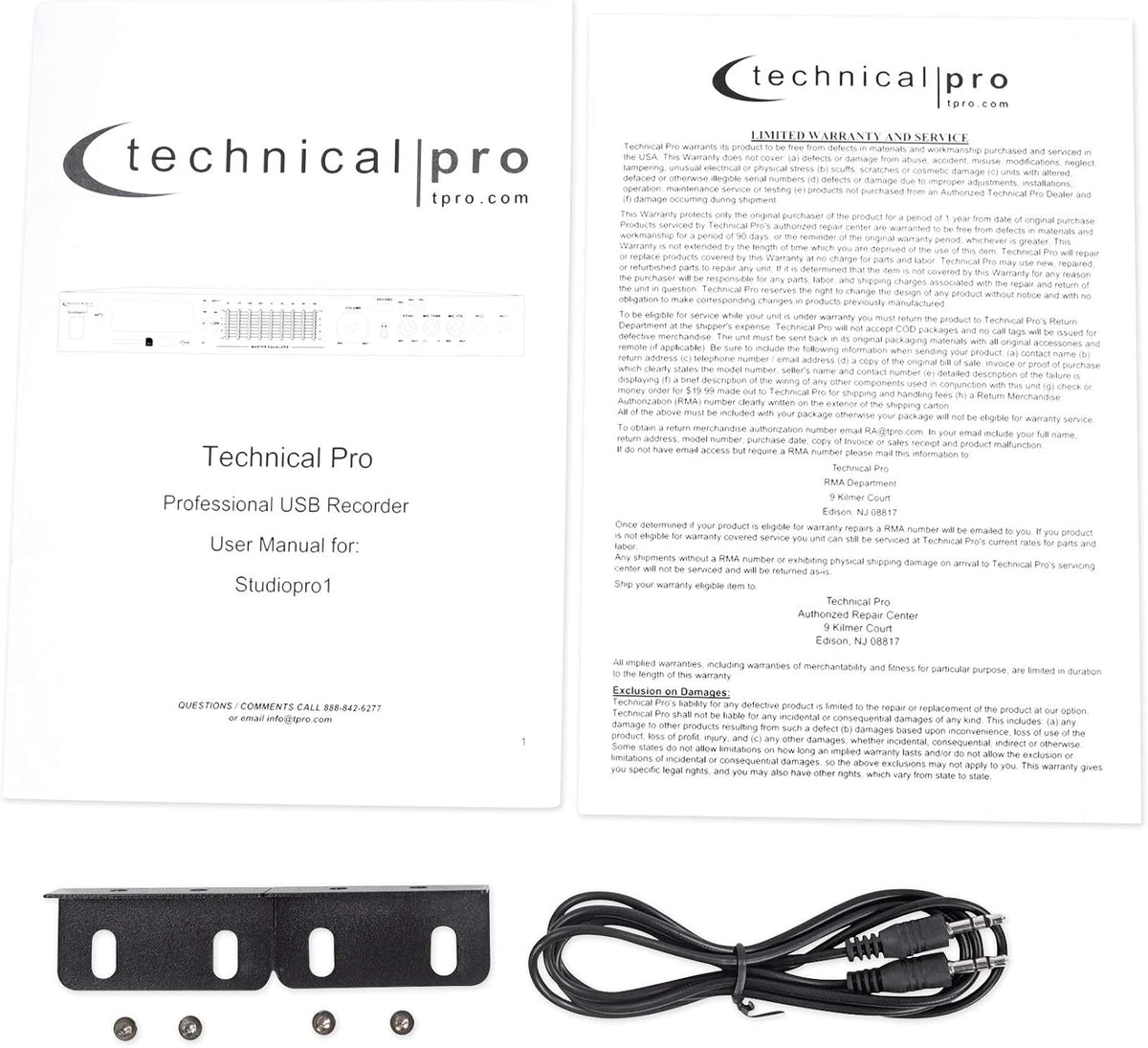 Technical Pro Bluetooth USB/SD Preamp Mixing Recorder w/2 Mic Inputs+9 Band EQ