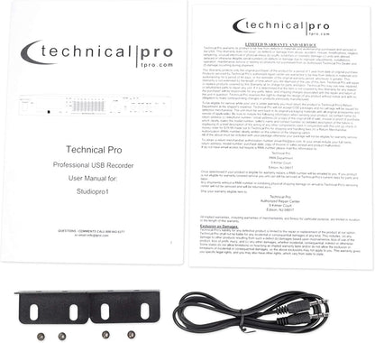 Technical Pro Bluetooth USB/SD Preamp Mixing Recorder w/2 Mic Inputs+9 Band EQ