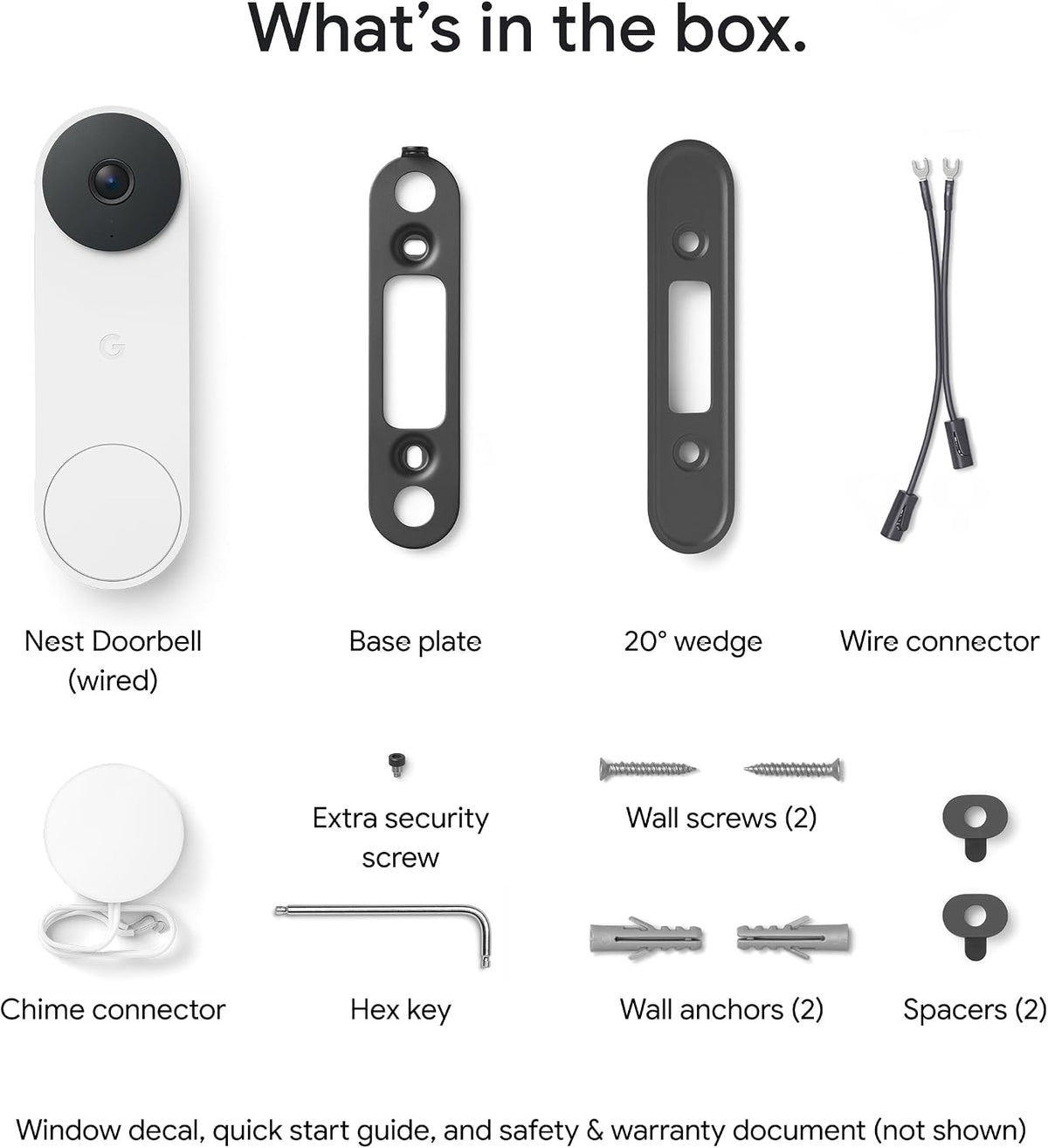 Google - Nest Doorbell (wired, 3rd gen) - Latest Model - 2K Video and Gemini - Snow GA09967-US