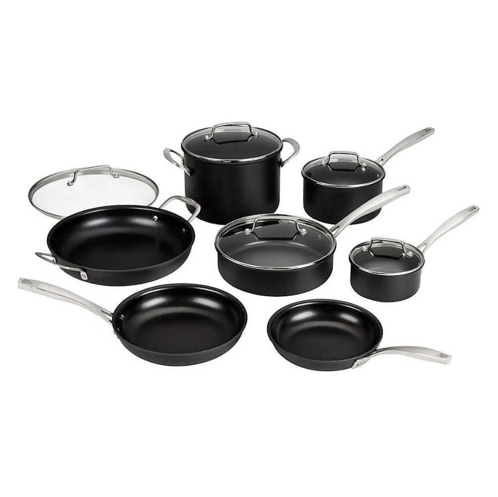 Cuisinart Hard Anodized Nonstick Cookware Set Prof. 12 Pc Pans Pots with Lids DSHA-12BJ