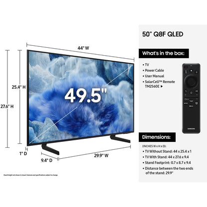 Samsung 50” Class Q8F Series QLED 4K UHD SamsungVision AI Smart Tizen TV 2025 QN50Q8FAAFXZA
