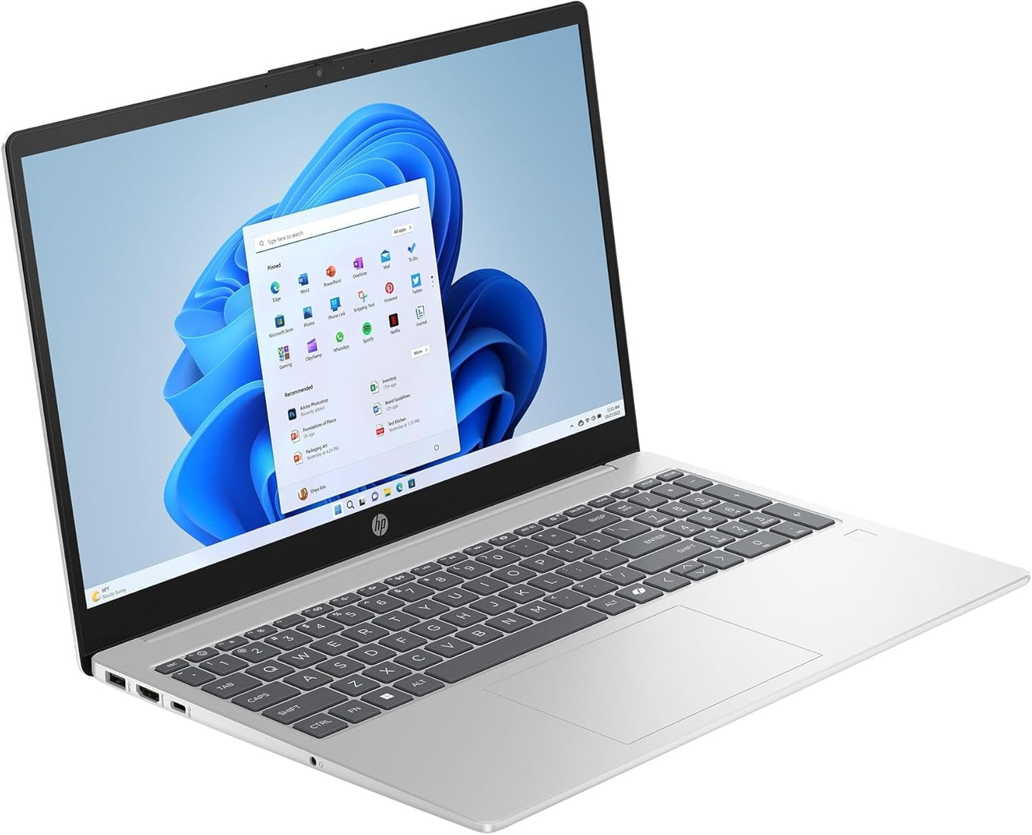 HP 15.6 inch (1920x1080) FHD IPS Display Laptop, Intel Core i3-N305, 8GB 256GB SSD, Win 11 Home - Natural Silver