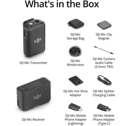 DJI Mic Compact Digital Wireless Microphone System/Recorder for Camera & Smartphone (2.4 GHz)