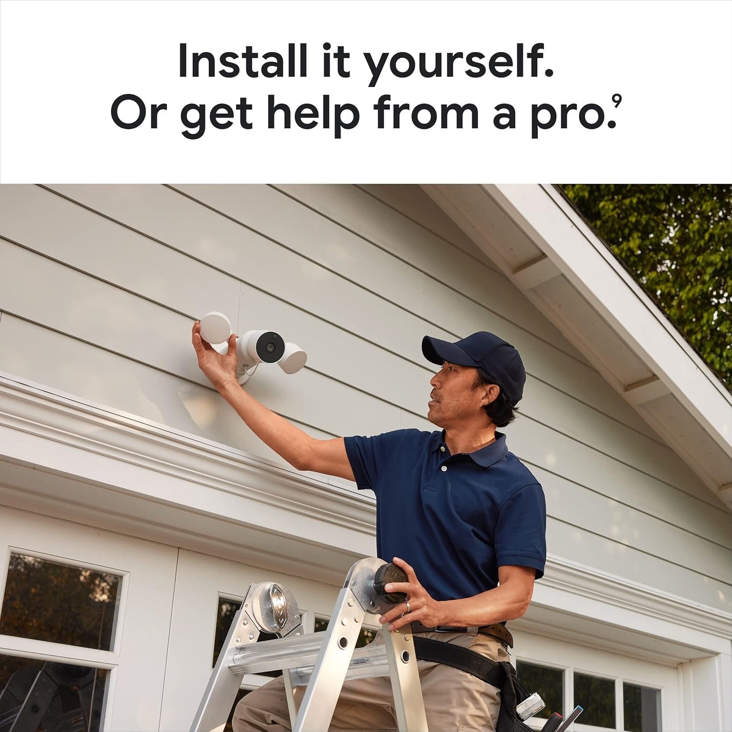 Google Nest Cam with Floodlight - Outdoor Camera - Floodlight Security Camera, White GA02411-US