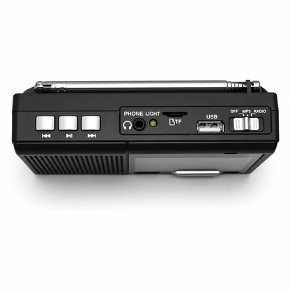 TECHNICAL PRO HN-315UA Portable 9-Band FM/AM/SW Radio with Rechargeable Li-ion Battery, USB, Micro TF Card & MP3 Player