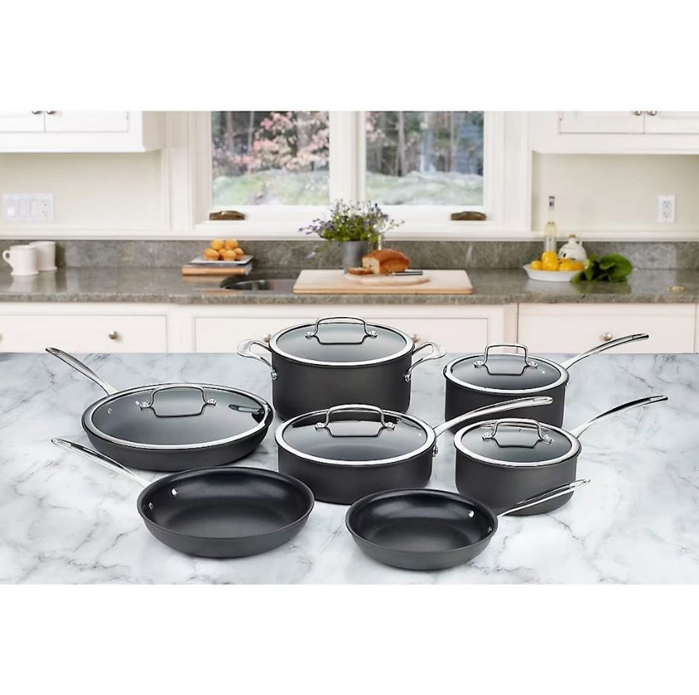 Cuisinart Hard Anodized Nonstick Cookware Set Prof. 12 Pc Pans Pots with Lids DSHA-12BJ