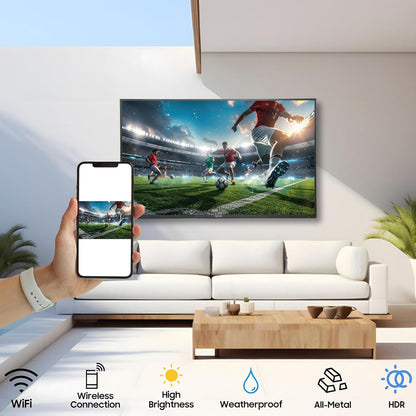 Sylvox 50" Patio Class Series 4K UHD Google System Partial Sun IP55 Waterproof Smart Outdoor TV (2025) OT50B1KHGB