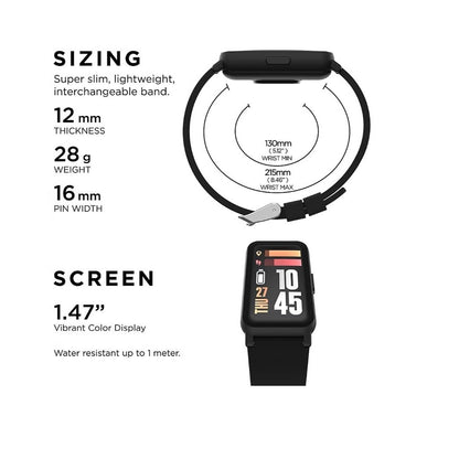iTouch Active 4 Unisex Black Smartwatch Fitness Tracker TC4S01-G02
