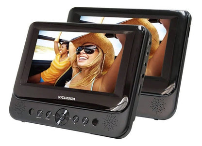 Sylvania SDVD7751 7" Dual Screen LCD Portable DVD Player, SD/MMC card slot