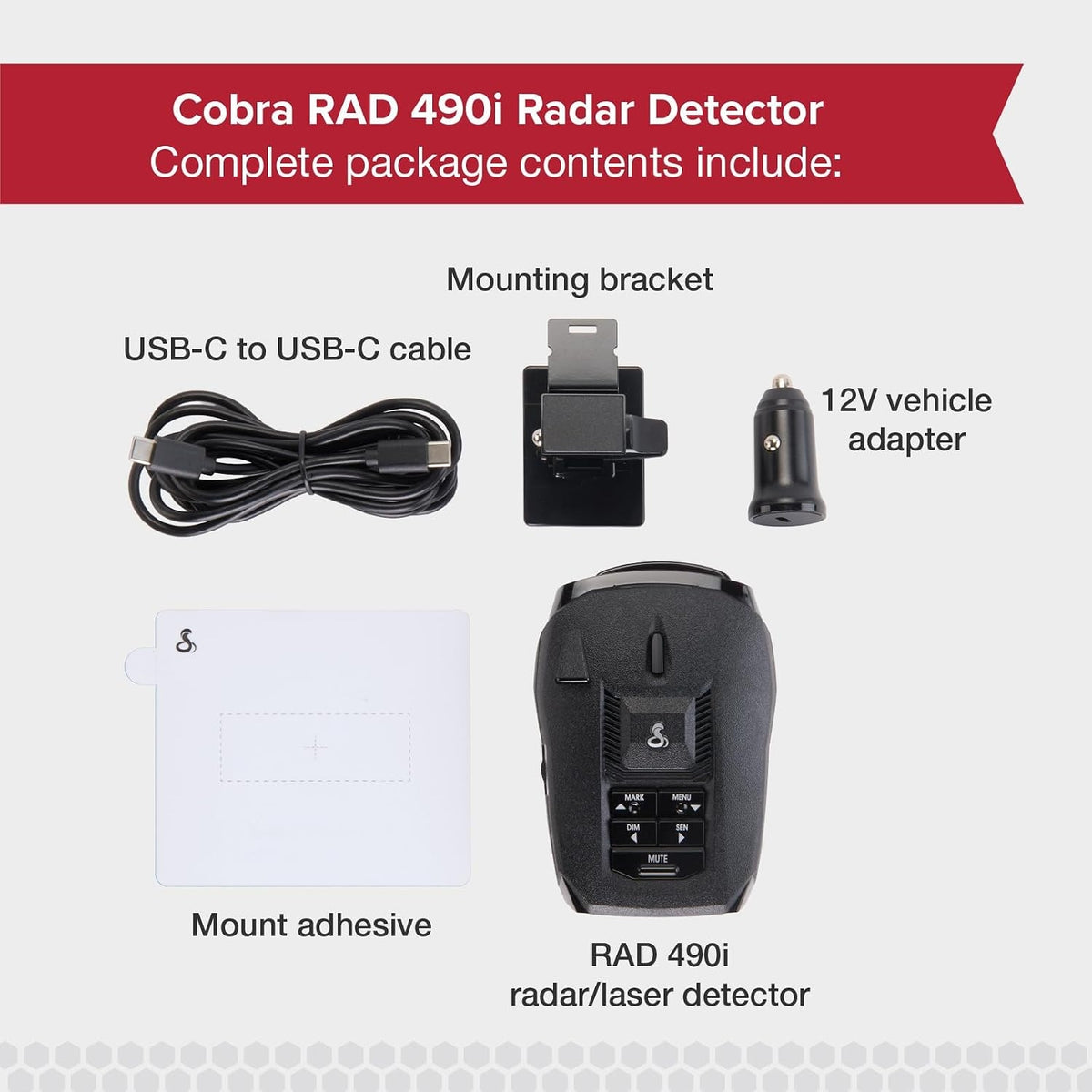 Cobra RAD 490i Laser Radar Detector with Long Range Detection 0180020-1