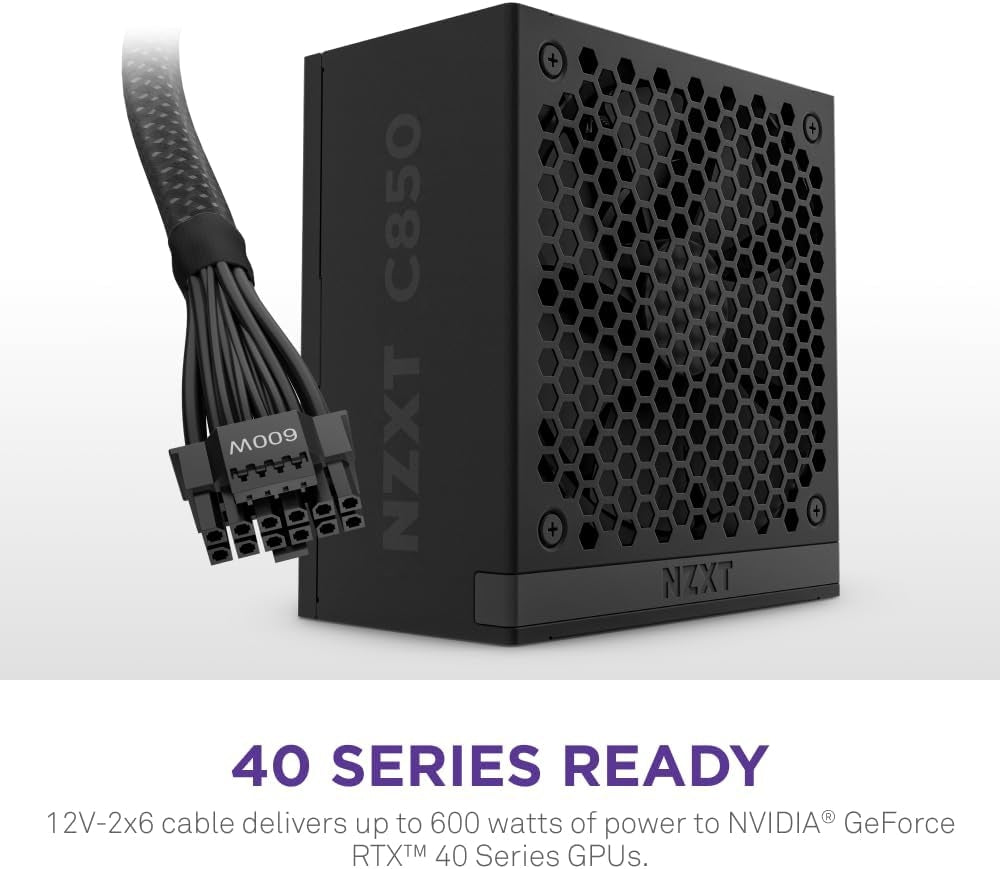 NZXT C850 850 Watt 80 Plus Gold ATX Fully Modular Power Supply (Black) - ATX 3.1 Compatible PA-8G2BB-US