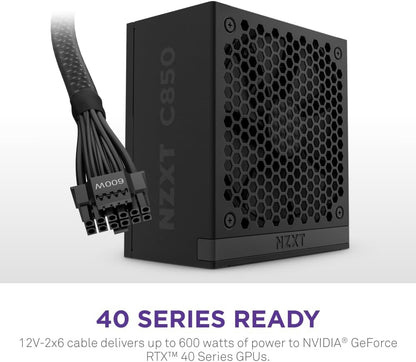 NZXT C850 850 Watt 80 Plus Gold ATX Fully Modular Power Supply (Black) - ATX 3.1 Compatible PA-8G2BB-US