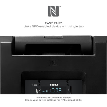 ION Audio Total PA Spartan High-Power Bluetooth PA System with Lights, Stand, and Microphone IPA123A Black