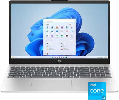 HP 15.6 inch (1920x1080) FHD IPS Display Laptop, Intel Core i3-N305, 8GB 256GB SSD, Win 11 Home - Natural Silver