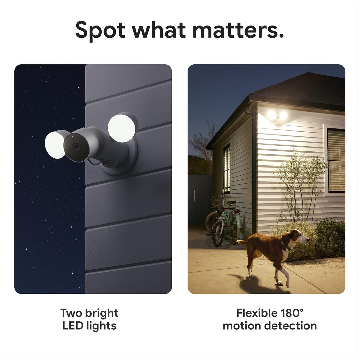 Google Nest Cam with Floodlight - Outdoor Camera - Floodlight Security Camera, White GA02411-US