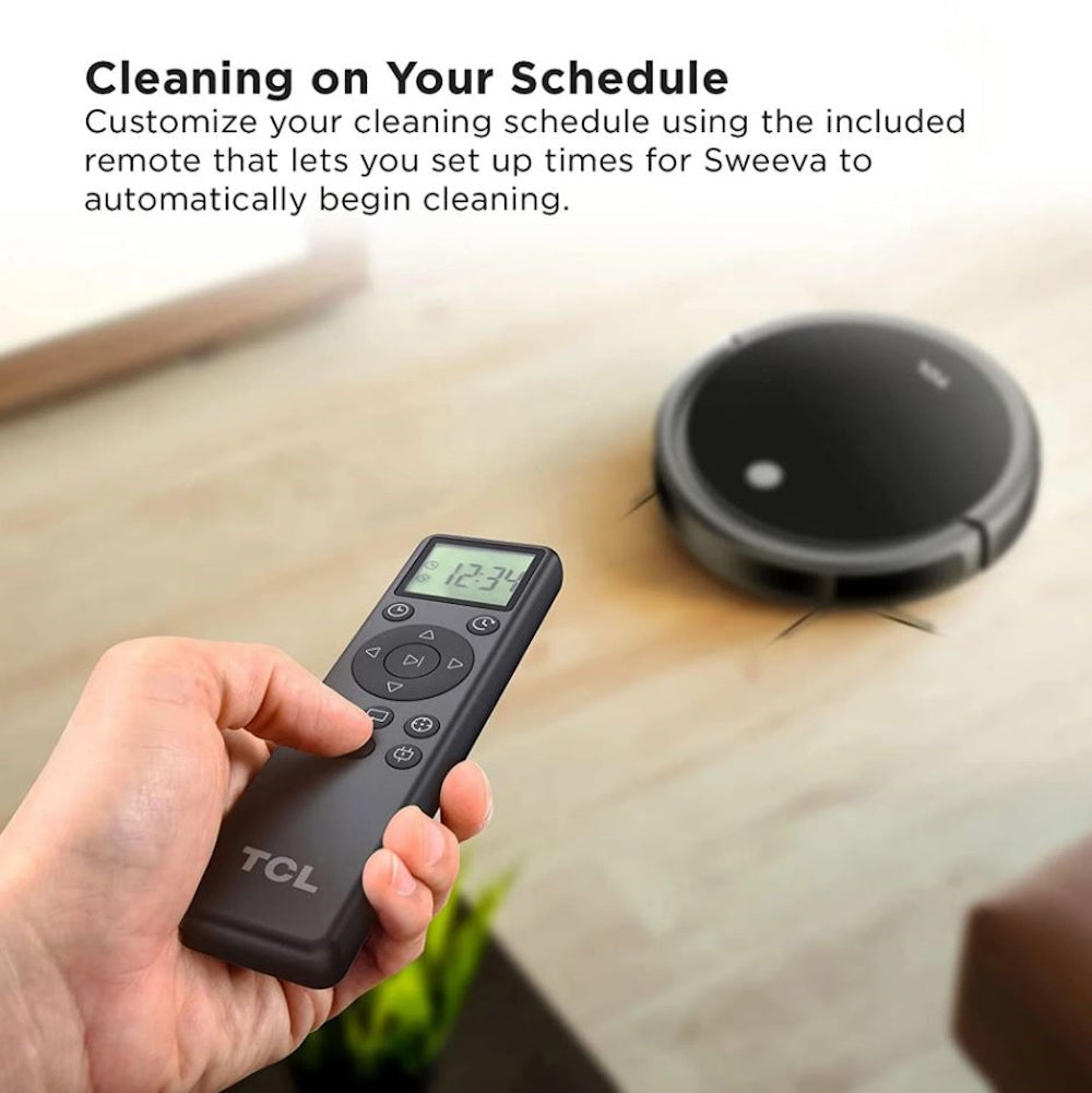 TCL Sweeva 1000 Robot Vacuum, Hard Floors & Carpets, Scheduled Cleaning RV1014B