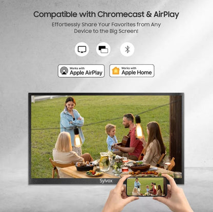 SYLVOX 43" Outdoor TV, 1000nits Google Smart TV Built-in Google Assistant, Chromecast, IP55 Waterproof Outside TV OT43A2KHGD