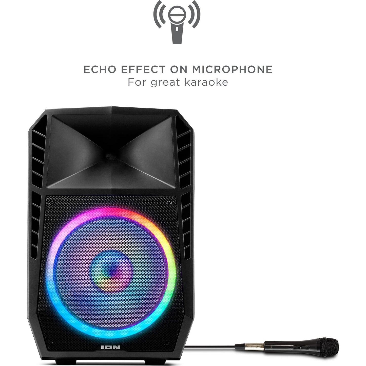 ION Audio Total PA Spartan High-Power Bluetooth PA System with Lights, Stand, and Microphone IPA123A Black