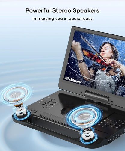 FANGOR 12’’ Portable Blu Ray Player with 1080P Full HD Swivel Screen F-BR114