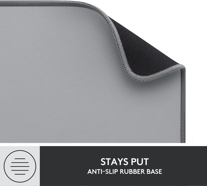 Logitech Deskmat Studio Series Extended Mousepad Spill-Resistant Gray 956-000047