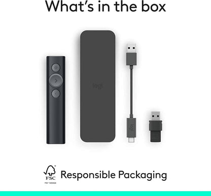 Logitech Spotlight Presentation Remote Universal Wireless, 30 m range Black 910-005749