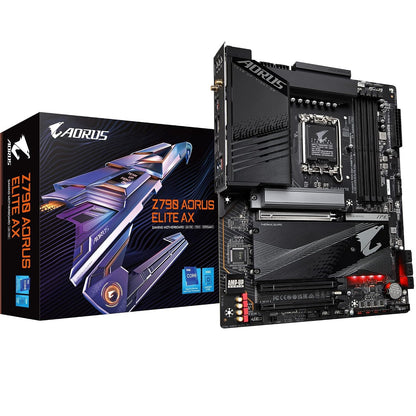 GIGABYTE - Z790 AORUS ELITE AX (Socket LGA 1700) Intel Z790 ATX DDR5 Wi-Fi 6E Motherboard - Black