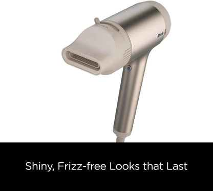 Shark HD113BRN Hair Blow Dryer HyperAIR Fast-Drying with IQ 2-in-1 Concentrator and Curl-Defining Diffuser Attachments, Stone