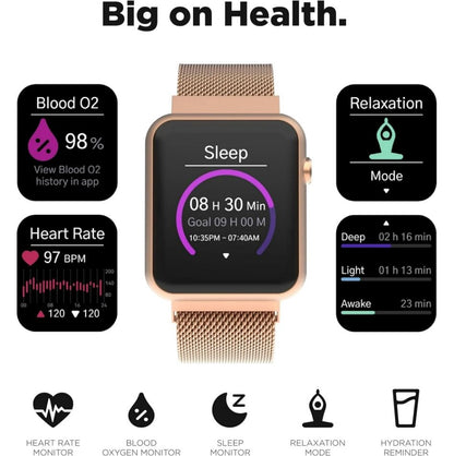 iTouch Cellular 41mm Rose Gold Mesh Case with Rose Gold Strap Band TA4M02-C29
