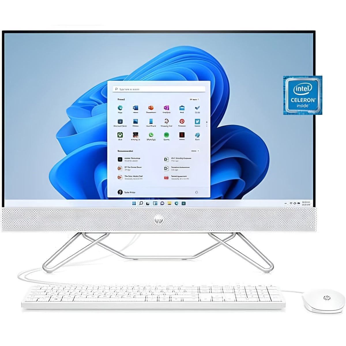 HP 24-cb0110 24" All-in-One Computer, Intel Celeron J4025, 4GB/ 256GB SSD, Win11 Home, Snow White, 577C4AA#ABA