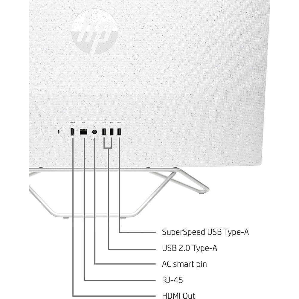 HP 24-cb0110 24" All-in-One Computer, Intel Celeron J4025, 4GB/ 256GB SSD, Win11 Home, Snow White, 577C4AA#ABA