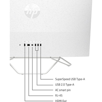 HP 24-cb0110 24" All-in-One Computer, Intel Celeron J4025, 4GB/ 256GB SSD, Win11 Home, Snow White, 577C4AA#ABA