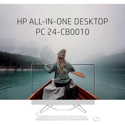 HP 24-cb0110 24" All-in-One Computer, Intel Celeron J4025, 4GB/ 256GB SSD, Win11 Home, Snow White, 577C4AA#ABA