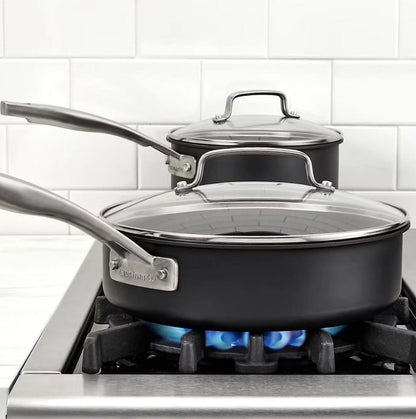 Cuisinart Hard Anodized Nonstick Cookware Set Prof. 12 Pc Pans Pots with Lids DSHA-12BJ