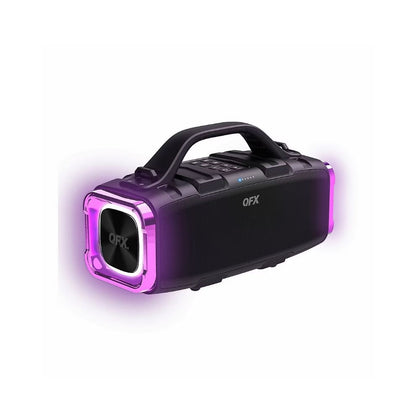 QFX High Powered Dual 3.5" Ipx6 Waterproof Boom Box Speaker with LED Lights BT-ZX9