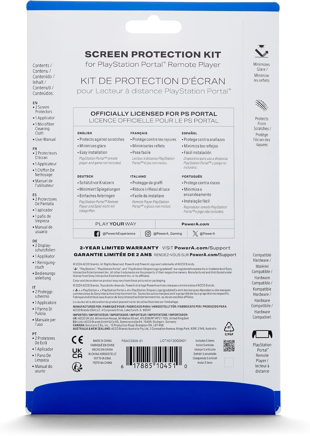 PowerA Screen Protection Kit for PlayStation Portal Remote Player PSAC0356-01