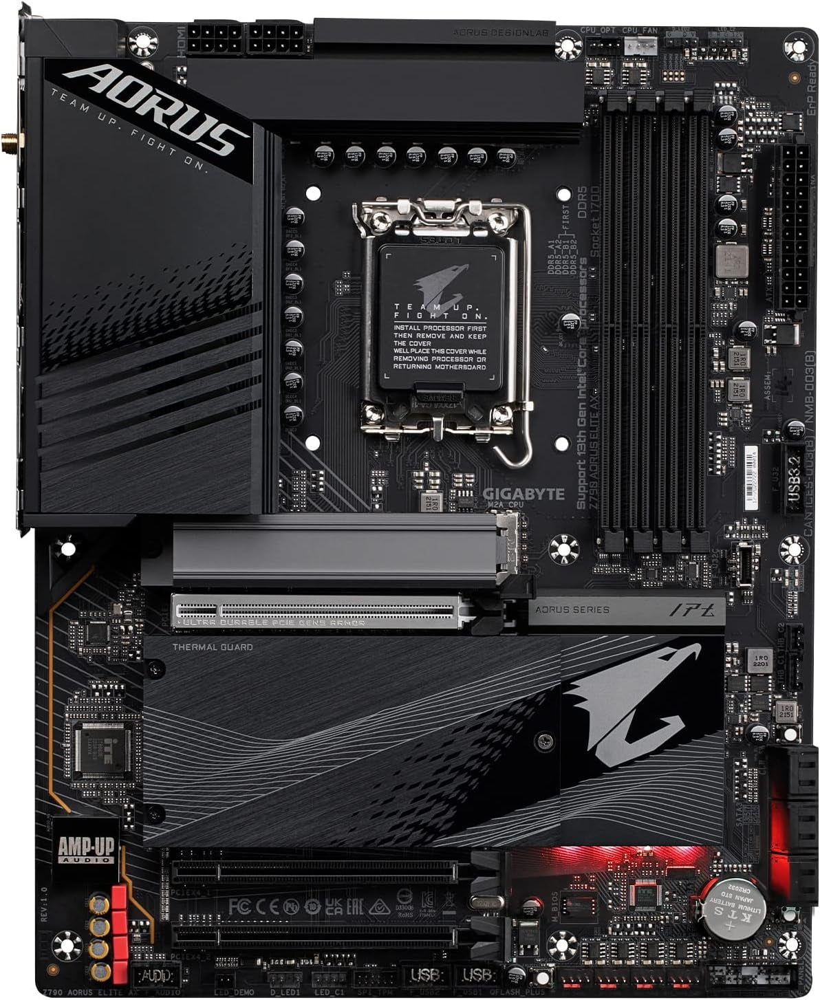 GIGABYTE - Z790 AORUS ELITE AX (Socket LGA 1700) Intel Z790 ATX DDR5 Wi-Fi 6E Motherboard - Black