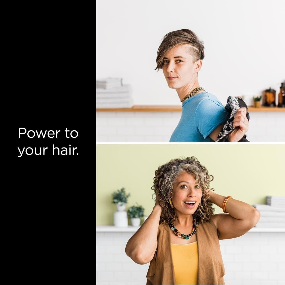 Shark HD113BRN Hair Blow Dryer HyperAIR Fast-Drying with IQ 2-in-1 Concentrator and Curl-Defining Diffuser Attachments, Stone