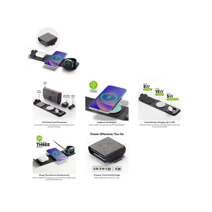 Mophie 3 in 1 Travel Charger with MagSafe WRLS-TRIFOLD