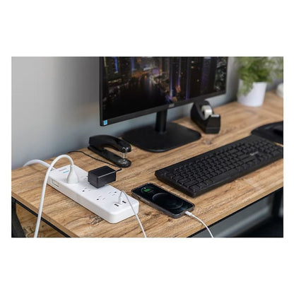 Philips 6-Outlet Surge Protector, 2 USB-A, 1 USB-C, 6' and 3-Outlet Power Strip, 6' White, 2 pk. SPP3423W/37-T1-DI1