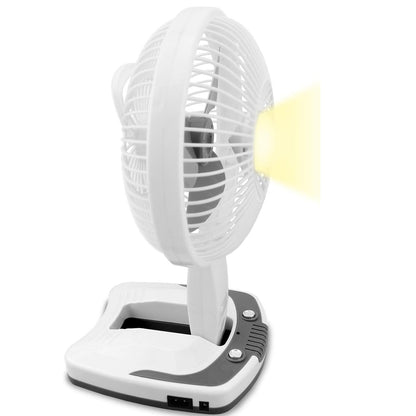 Technical Pro OF6W Rechargeable Desk/Wall Fan with LED Work Lamp and Powerbank